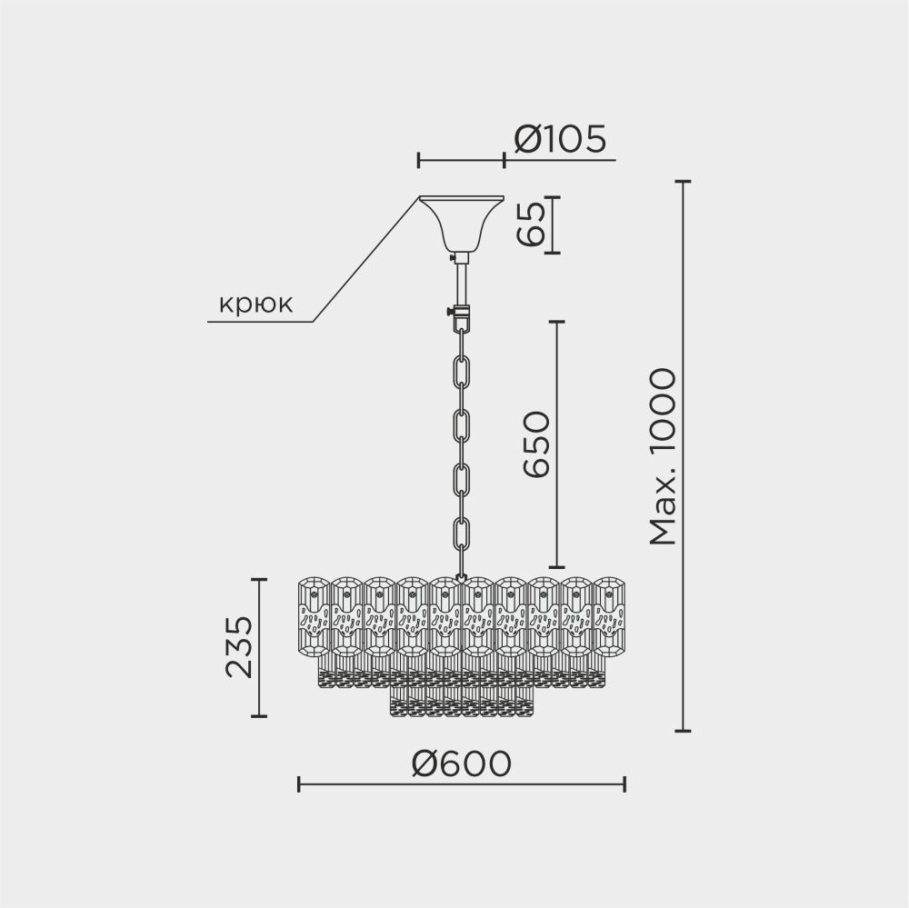 Люстра 60 см, 13*Е14*40W, Modelux  ML.7092.600 GD, Золото