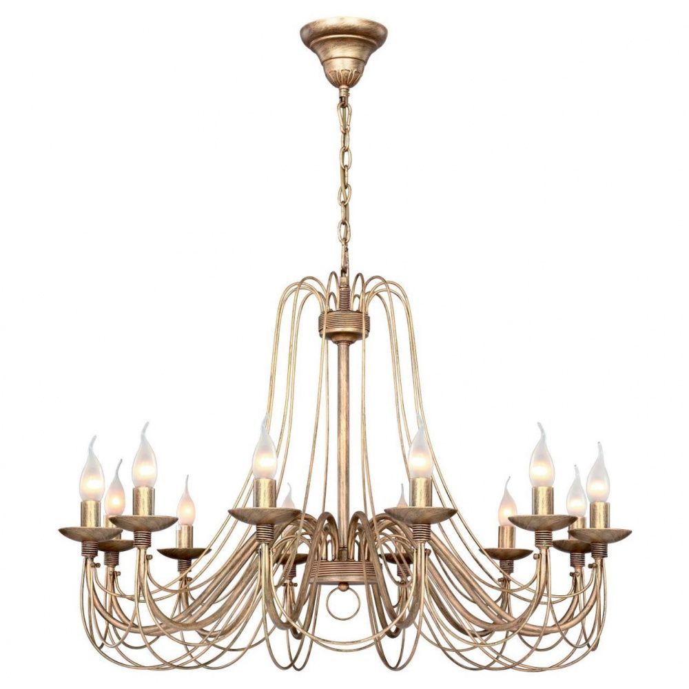Подвесная люстра F-Promo Chateau 2163-12P, D920*H650/1350, коричневый с золотом