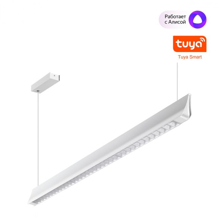 Светильник подвесной диммир. со сменой цв. температуры (управл. - пульт ДУ или прилож. Smart Life) 119*3,1*208,3- см, 1*LED*36WW, 3000-5700K, Novotech Iter NOV359551, белый