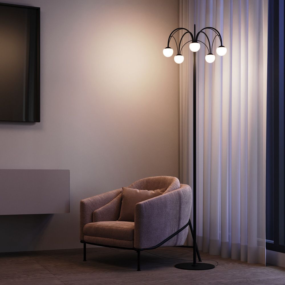 Торшер 156 см, 15W, 4000K, Eurosvet 90194, черный