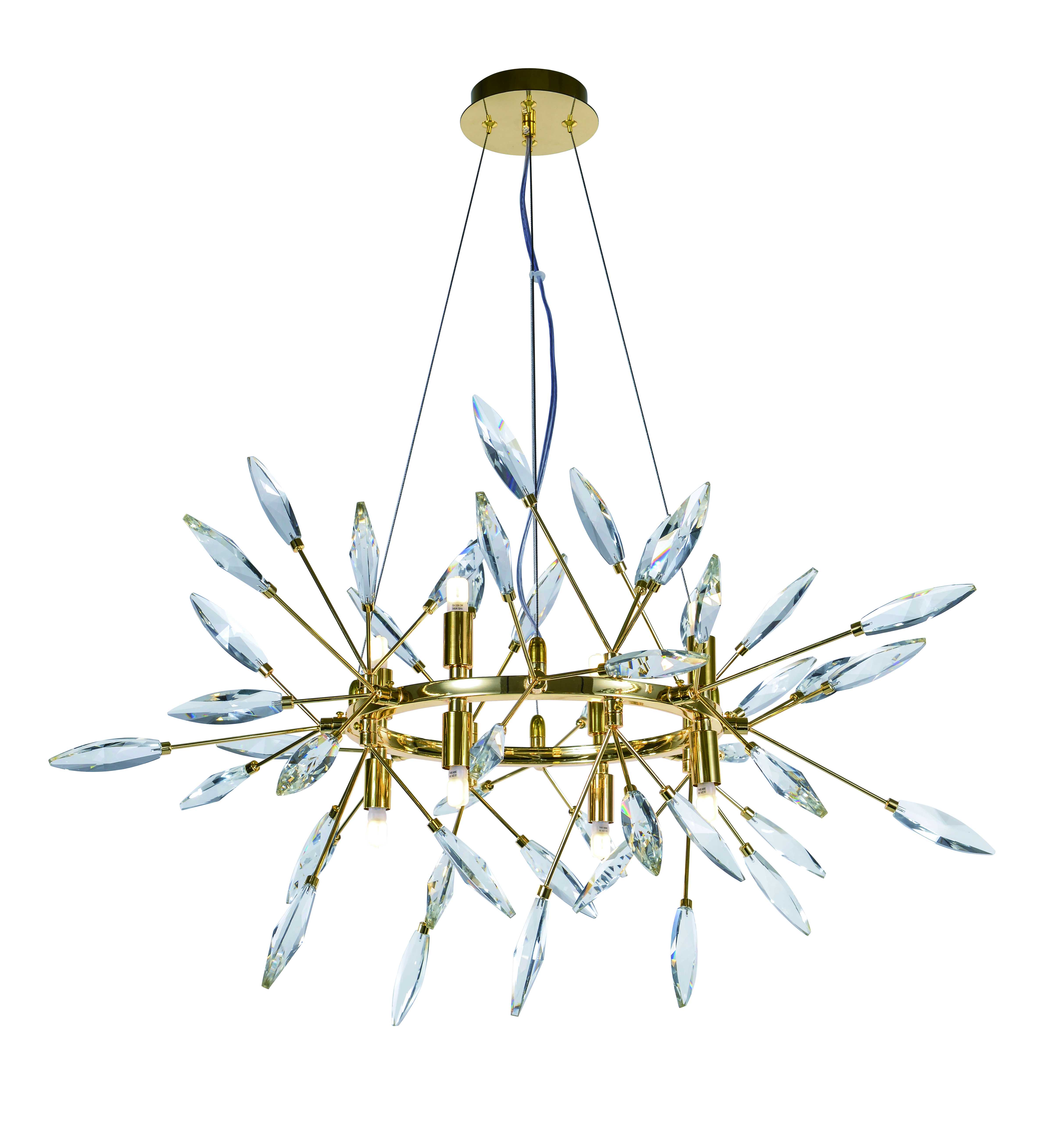Люстра 750*420-1200, 8*G9, 40W NewRgy Cristallo 5705E/8A GOLD H+CLEAR, GOLD H+CLEAR