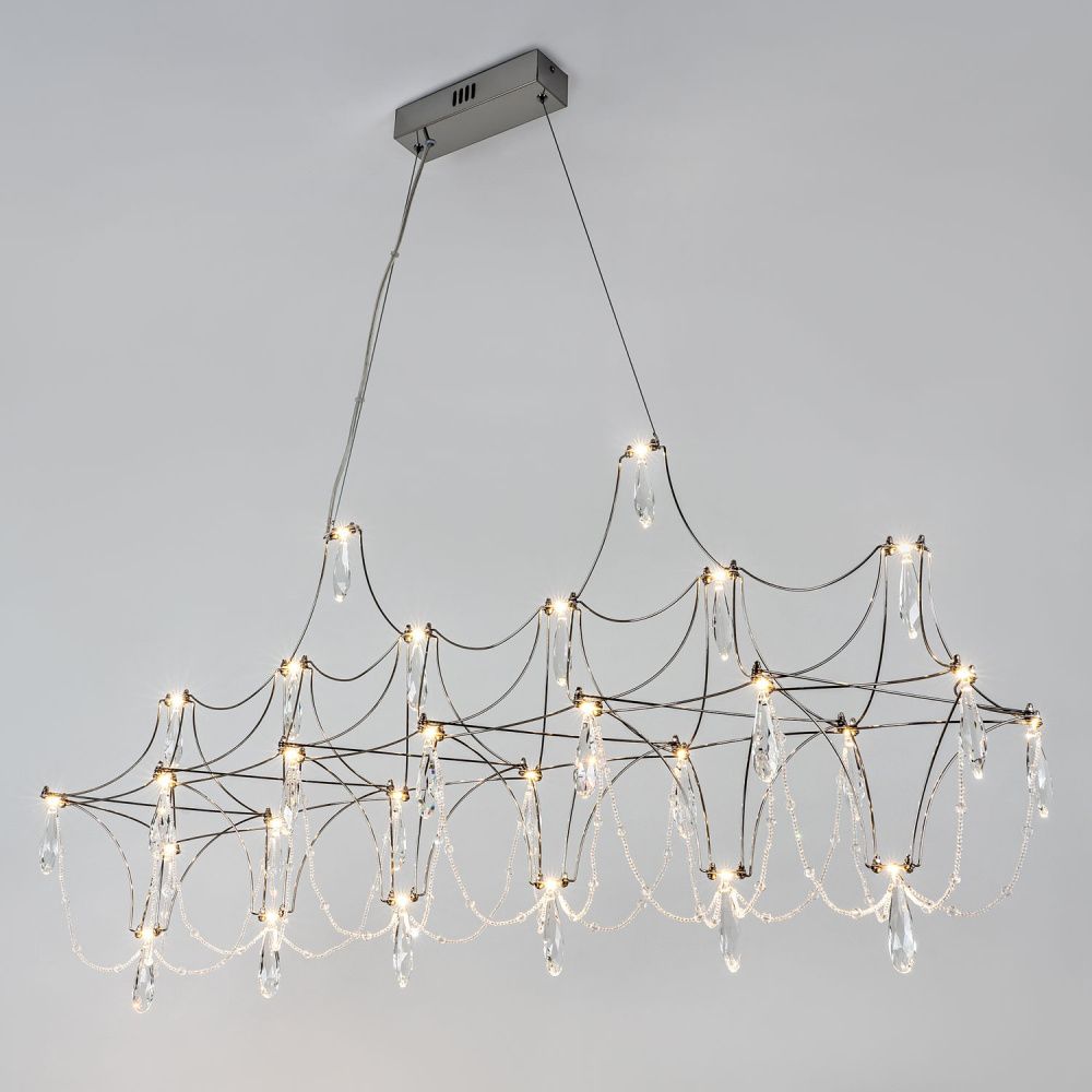 Подвесная люстра 120x25x110см, LED, 28Вт, 3000 / 6000K, Modelux ML.5603.1200P СН Хром