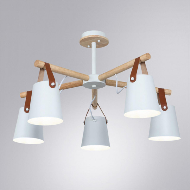 Светильник 66 см, Arte Lamp Thomas A7032PL-5WH, белый-дерево