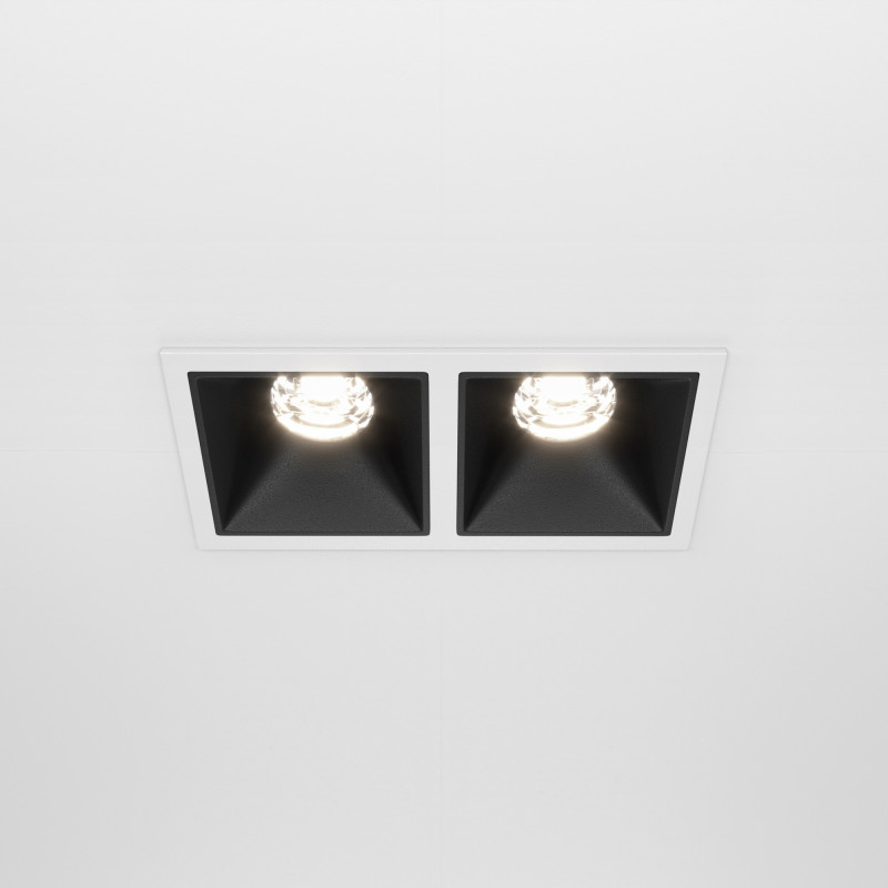 Светильник 13 см, 20W, 4000K, Technical DL043-02-10W4K-D-SQ-WB, белый-черный, 36°, Dim, Triac