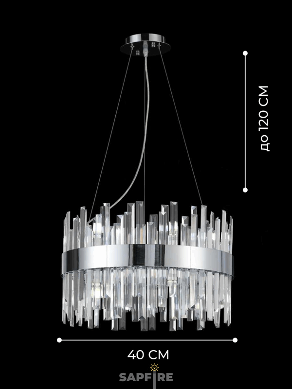 Светильник MD.6025 СHROME/ХРОМ  D400/H1200/1/LED/...W 4500K ASK2 DZN22-05