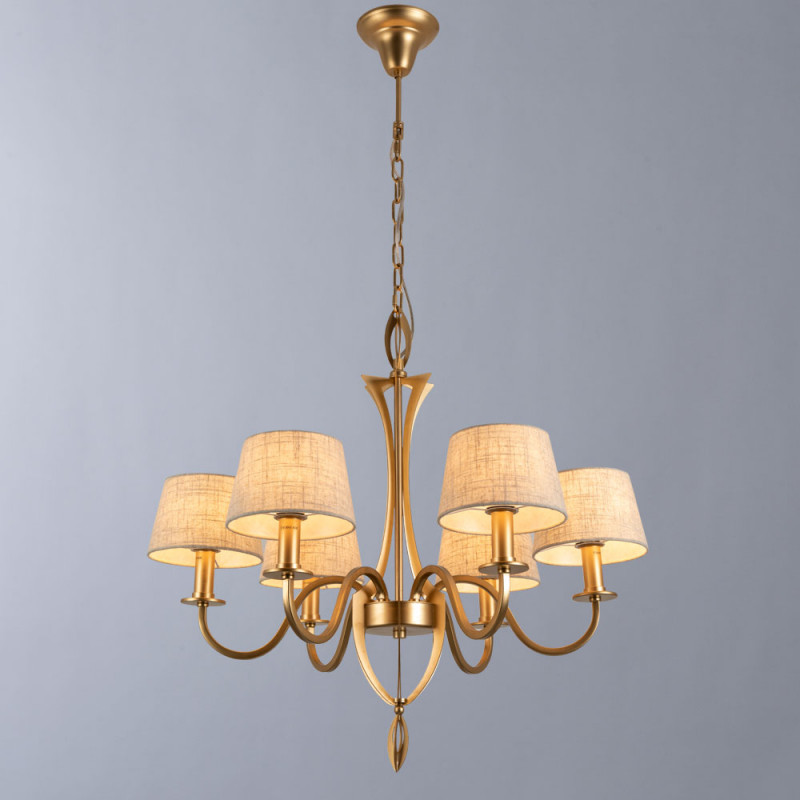 Подвесная люстра Divinare Florence 6819/19 SP-6, диаметр 78 см, матовое золото
