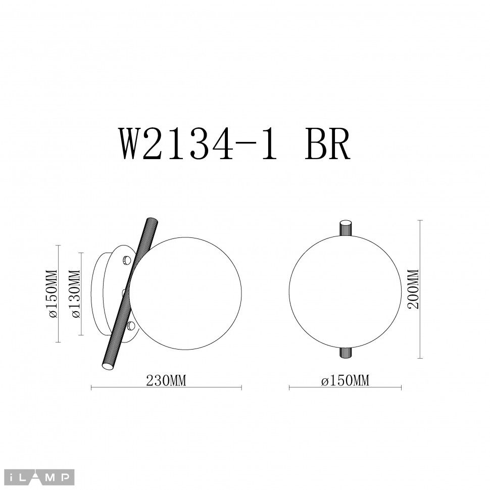 Бра 20- см, 1*G9*30W, iLamp Golden W2134-1 BR, Латунь
