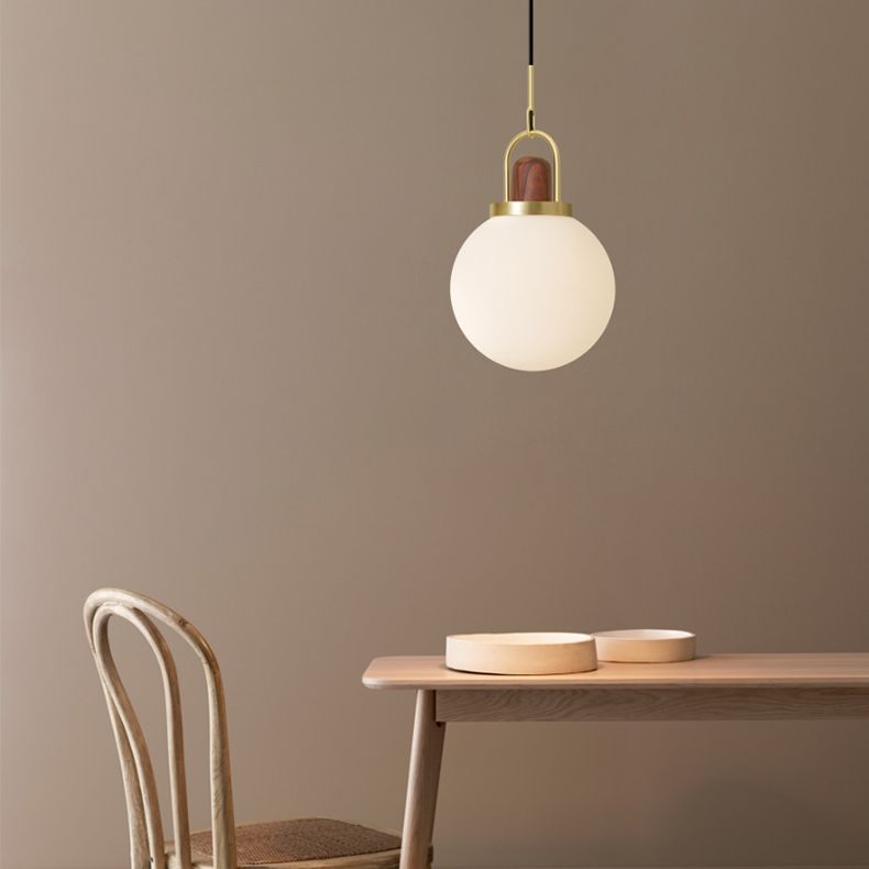 Подвесной светильник Arc Globe Полусфера D25 25*25*250 см, 1*E27*60W, ImperiumLoft 101295-26, Латунь, Дерево