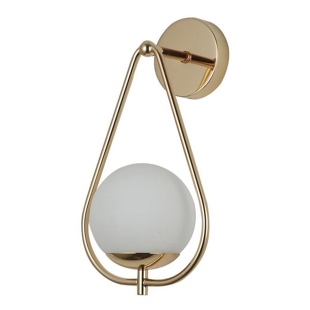 Бра F-Promo Quantum 2916-1W, D170*W200*H350, французского золота, плафон из белого матового стекла