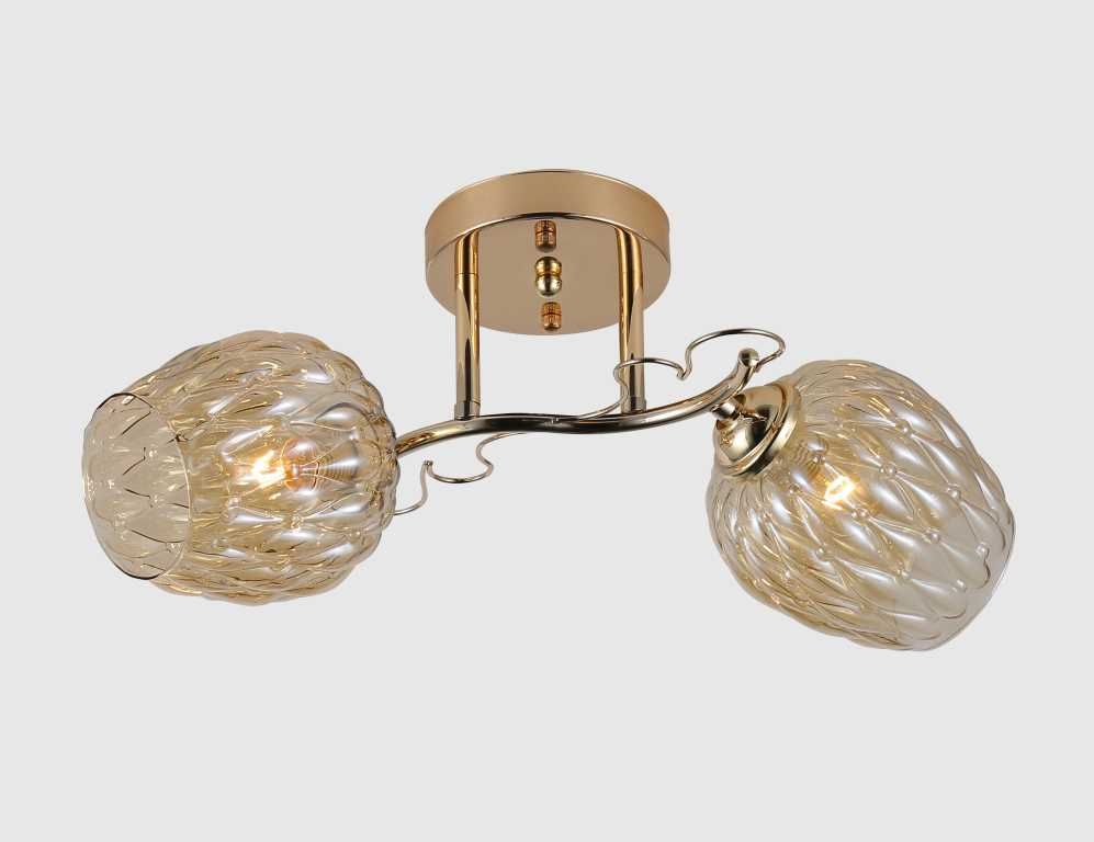 Люстра L480 x W210 x H230, мм, 2*40W (80W), CHROME (Хром) Rilon 06718/2 GOLD
