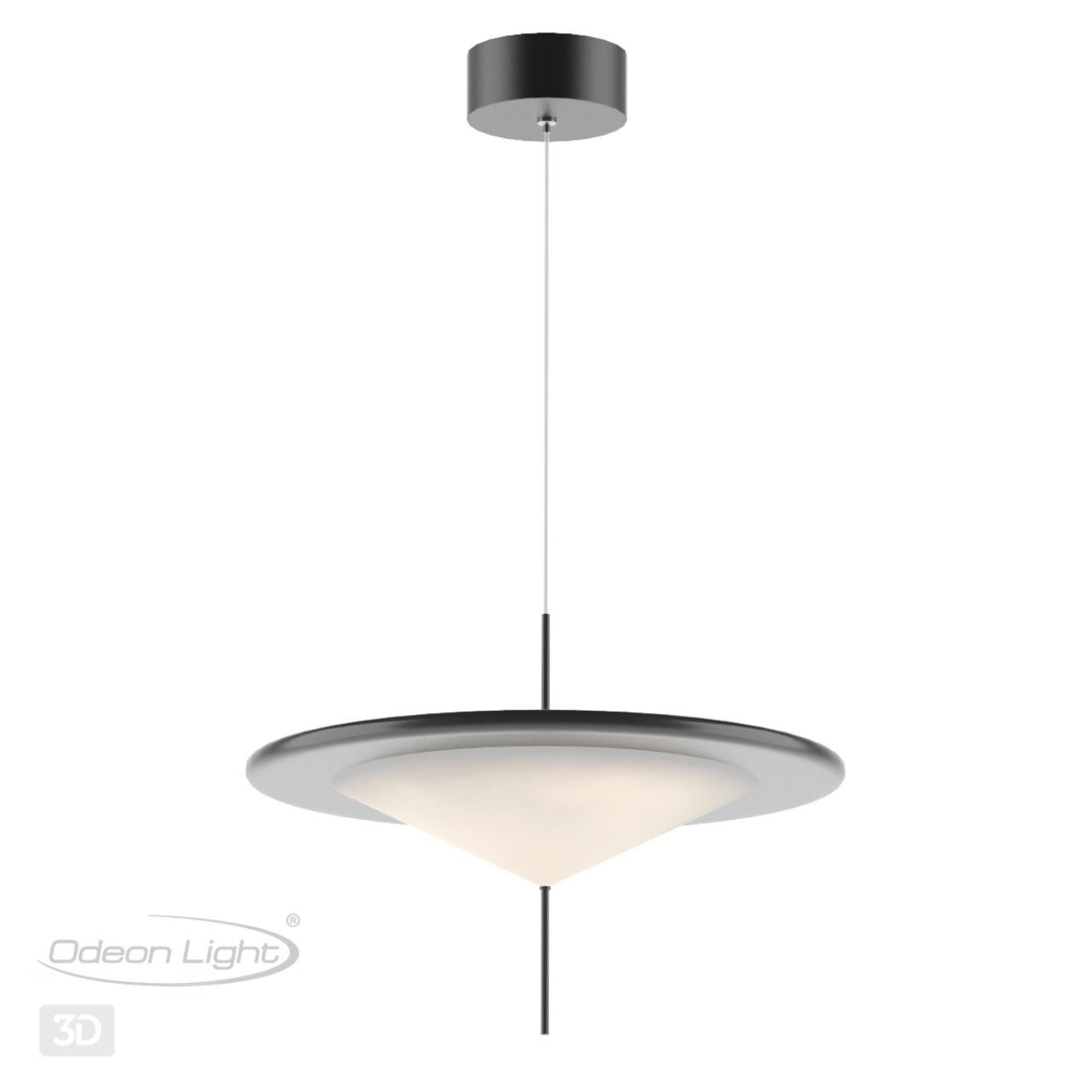 Светодиодный светильник 38 см, 16W, 3000K, Odeon Light Steka 5012/16L, черный