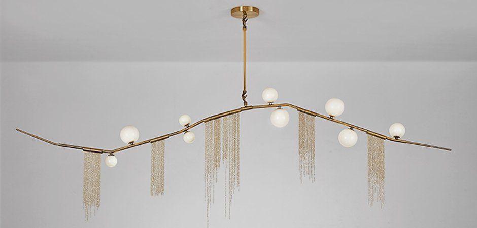 Подвесной светильник Адель Cherry Bomb Chandelier 7 260*24*190 см, 7*G9*40W, ImperiumLoft 40.1105, Латунь