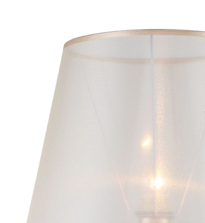 Торшер Favourite Triumph 2553-1F, D380*H1600, Каркас золотого цвета, плафон из белой ткани, стеклянный декоративный элемент в виде стеклянного шара