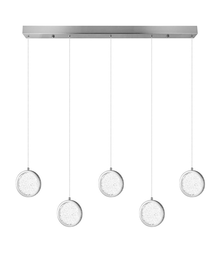 Люстра L700 x H1300, мм, 35W 4000K, CHROME (Хром) NewRgy D2061-DW-L5 CHROME