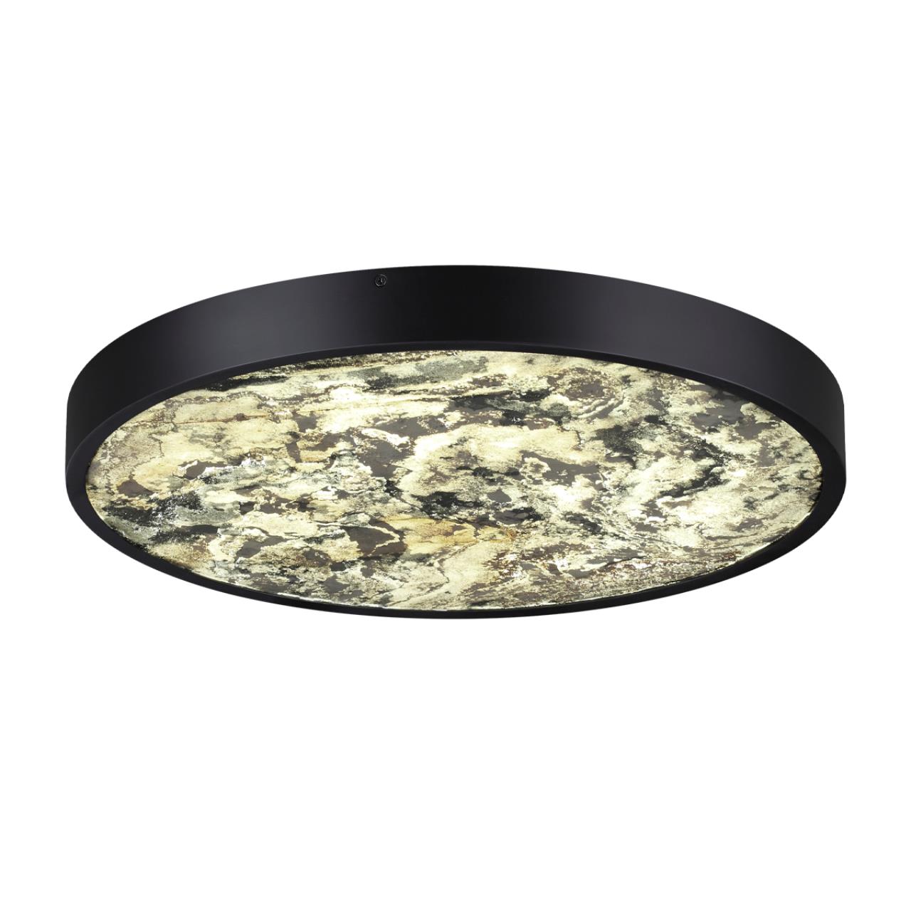 Настенно-потолочный светильник 50*50*5 см, LED 1*40W, 3000-4000-6000 К, Odeon Light Bergi 5064/40L, матовый черный/серо-бежевый