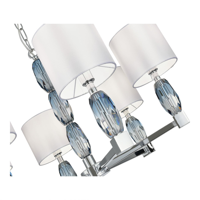 Люстра подвесная 72*54/150 см, 6*E14 ST LUCE Lingotti SL1759.103.06 хром, голубой