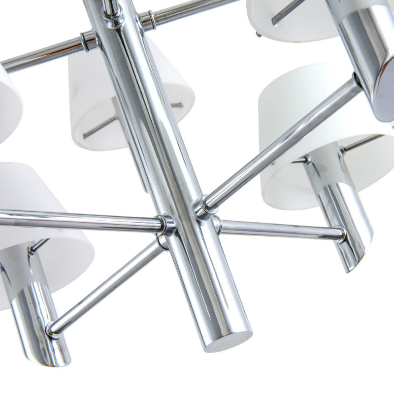 Подвесная люстра Divinare 1680/02 LM-12, диаметр 58 см, хром-белый