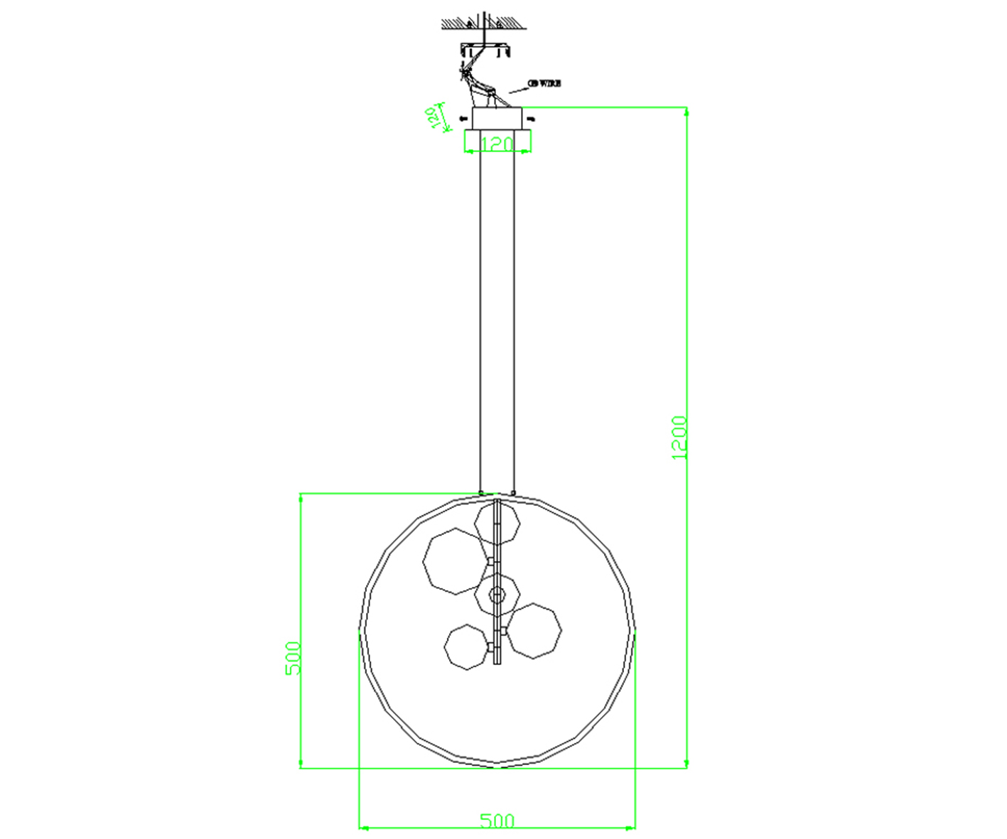 Люстра Kink Light Иона 50*  см, G9 5*5W (4000K), черный, 09408-5A,19
