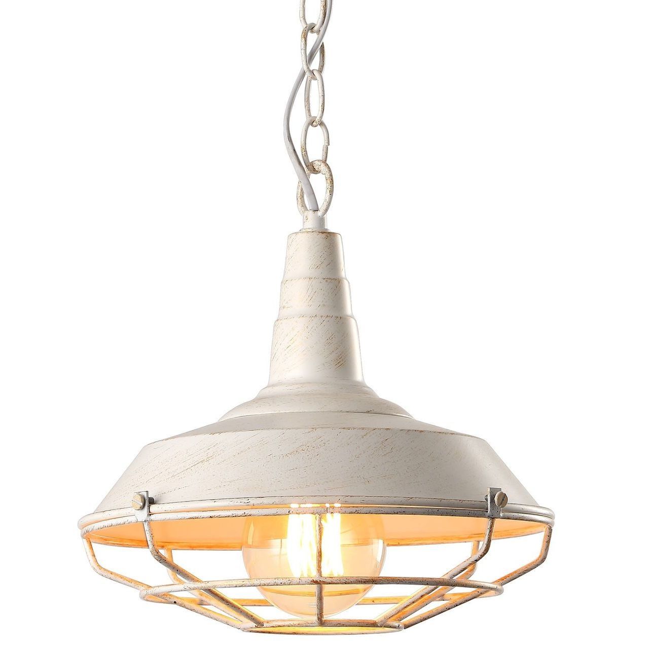 Подвесной светильник Arte Lamp Ferrico A9181SP-1WG, диаметр 27 см, белый с золотом