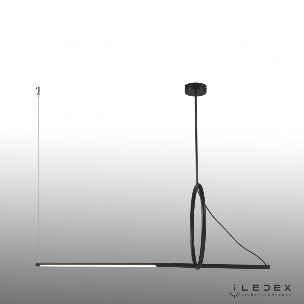 Подвесной светильник 120-140 см, LED*18W, 3000K, iLedex Zoom 8075P/S-18W-3000K MBK-WH, Черный