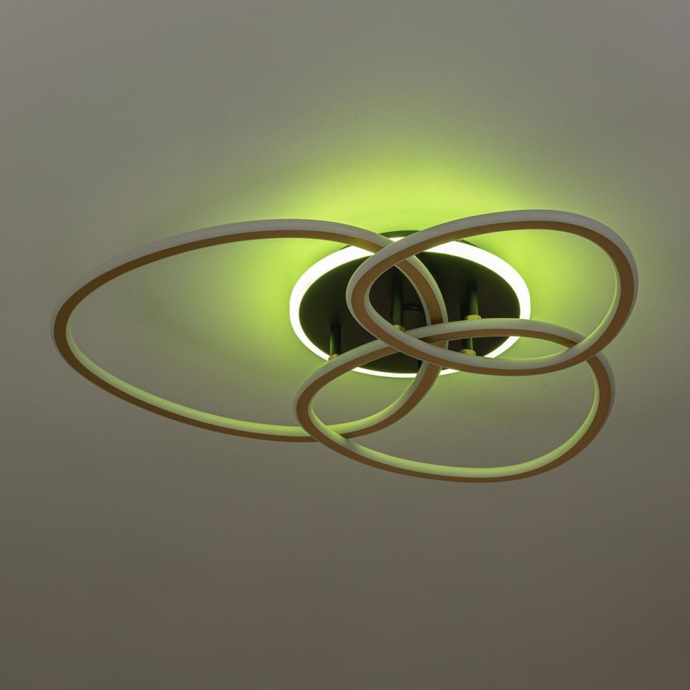 Люстра 51 см, 130W, 3000-5500К, 9000Lm, 24 м2 Citilux TRIO Черный+Золото CL215B132 с пультом