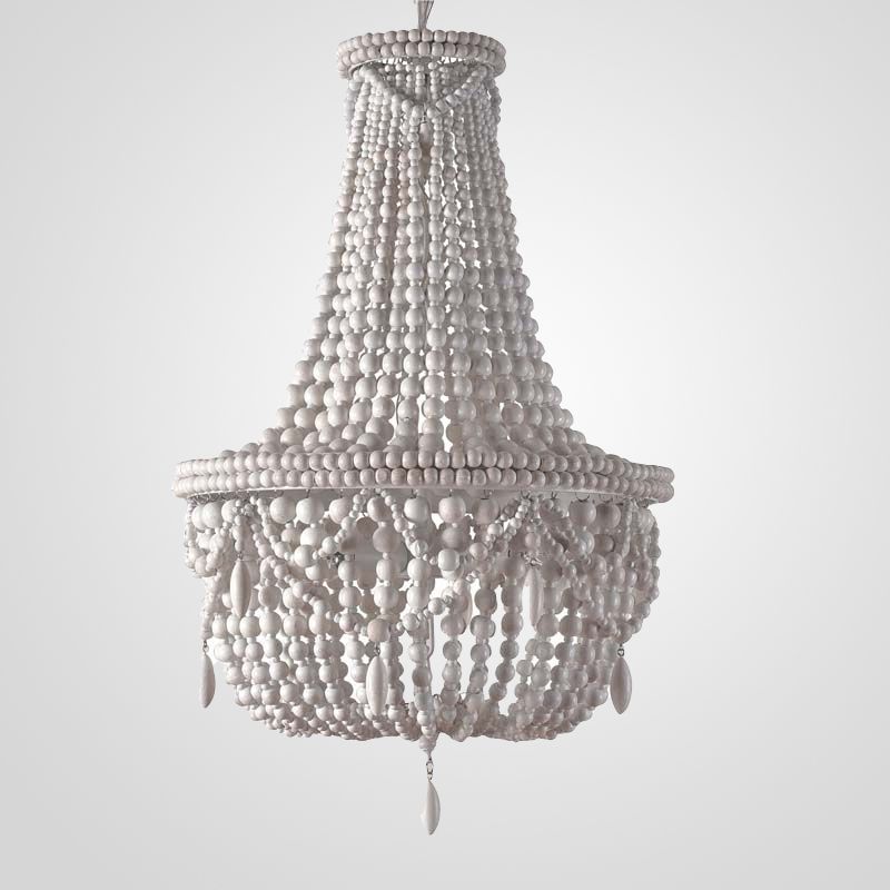 Люстра Anselme White Wood Large Chandelier 50*50*70 см, 5*E14*40W, ImperiumLoft 40.1934-0, Белый