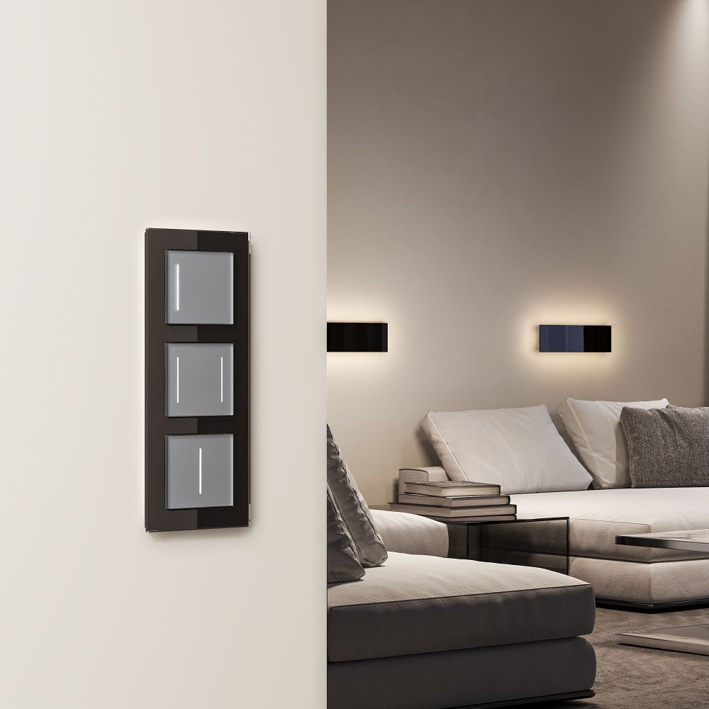 Сенсорный выключатель одноклавишный с подсветкой Werkel W4512006, серебряный