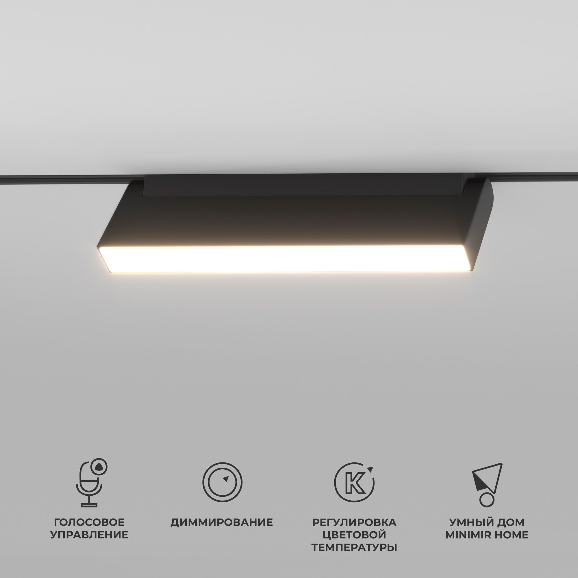 Трековый светильник LED 12W, 2700~6500 К, 10,1*22*2,3 см, черный, Elektrostandard Slim Magnetic 85082/01