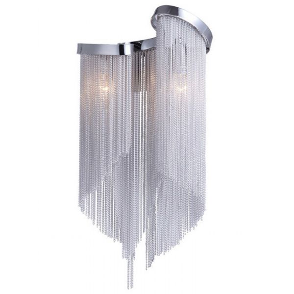 Бра Atlantis Chain Wall Lamp Black White 44*22*22 см, 2*E14*40W, ImperiumLoft 44.048, Хром