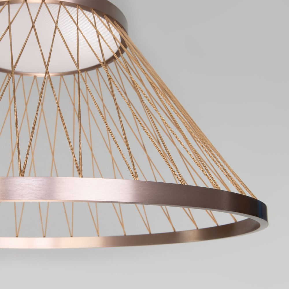 Подвесной светильник 60*60*50-185 см, LED*40W, 3000K, Eurosvet Cesta 40017/1 LED, коричневый, a069288
