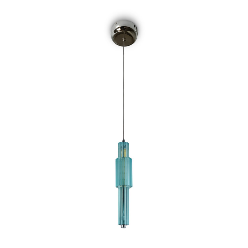 Светильник 12 см, 8W, 3000K, Maytoni Verticale MOD308PL-L9BL3K, хром/голубой
