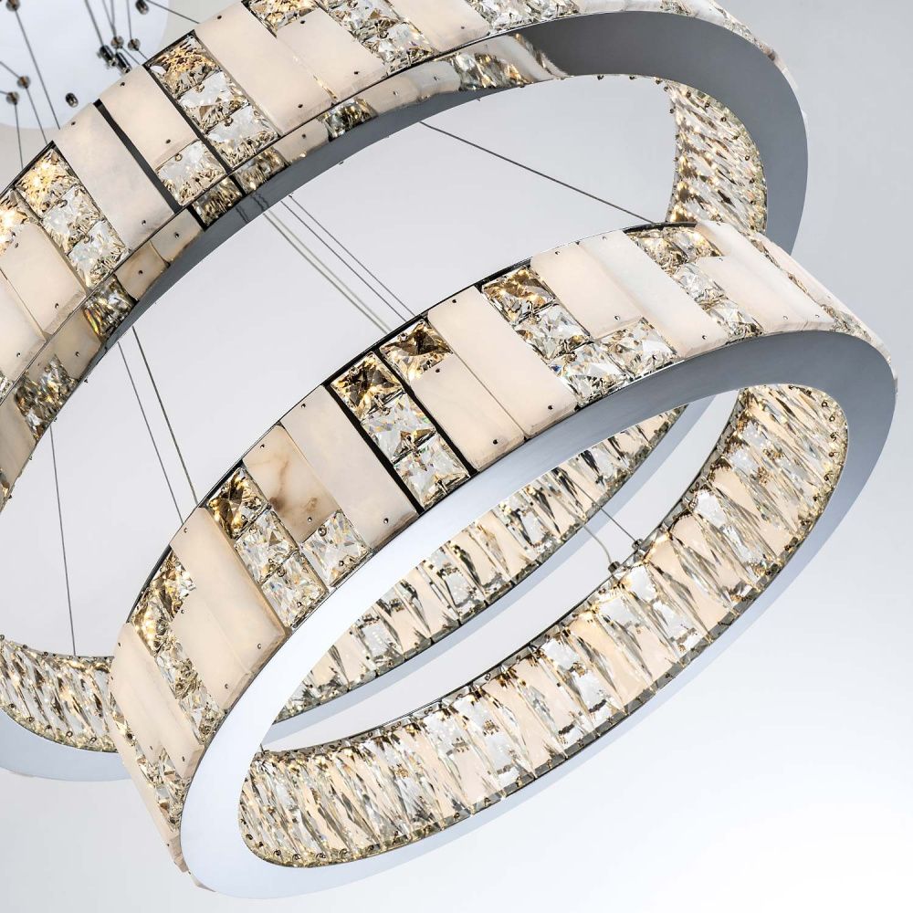 Подвесная люстра 80x80см, LED, 72Вт, 3000 / 6000K, Modelux ML.6985.800.600P CR Хром