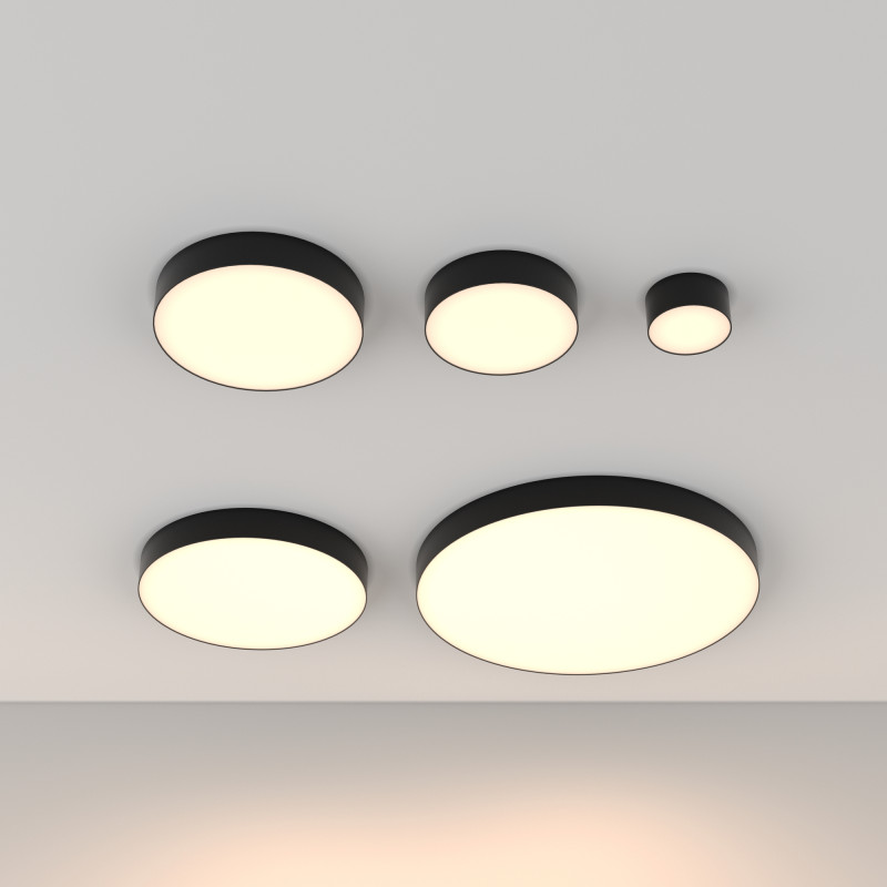 Накладной светильник 12*12*6 см, LED, 12W, 3000К, Maytoni Technical Zon C032CL-12W3K-RD-B черный