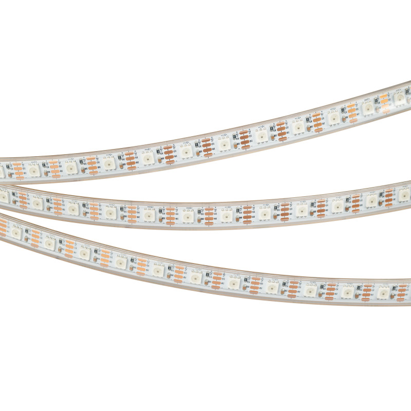 Лента герметичная SPI-P-B60-12mm 12V RGB-PX1-BPT (8 W/m, IP66, 5060, 5m) (Arlight, бегущий огонь) 041615(1). Цена указана за 5 метров. Продается кратно 5 метрам.