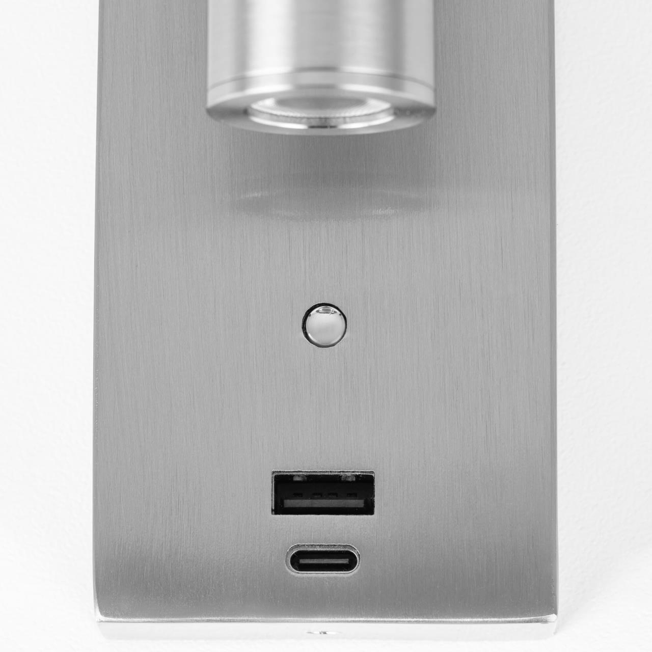 Светильник 18 см, 3W, 3000K, Citilux Декарт CL704432 LED USB, матовый хром