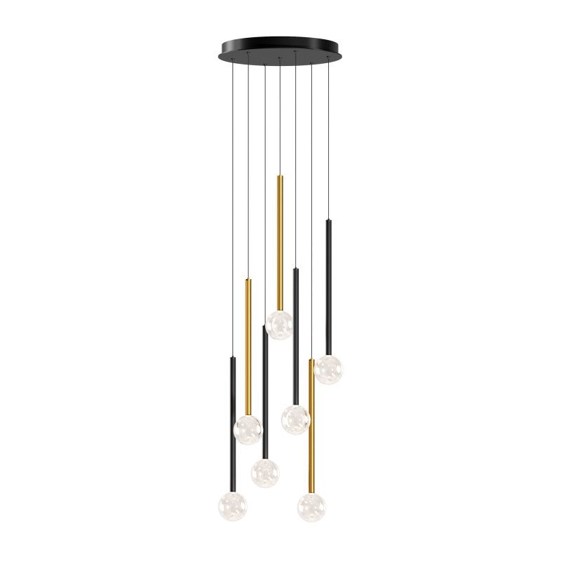 Каскадная люстра 42*42*360 см, LED*23W, 3000K, Maytoni Bubble Dream MOD383PL-L20BBS3K, черный