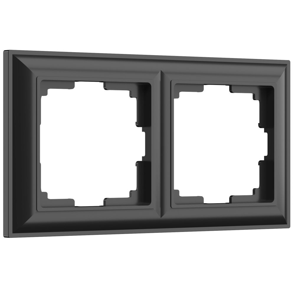W0022208 Рамка на 2 поста Fiore, черный матовый Werkel, 4690389160370