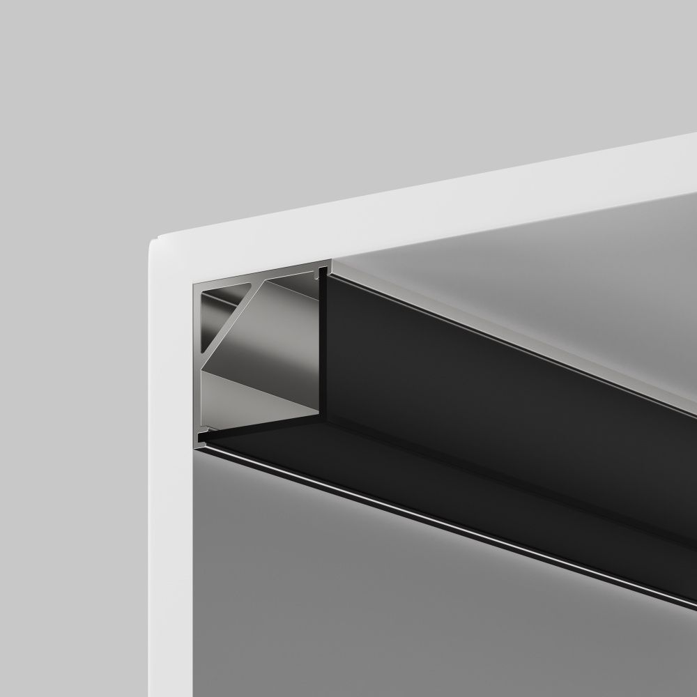 Рассеиватель для профиля 16×16 (Угол, Чёрный, 2 м), ALM-1616S-B-DF-2M 642028, 200*2*1 см, Maytoni Led Strip 642028, Черный