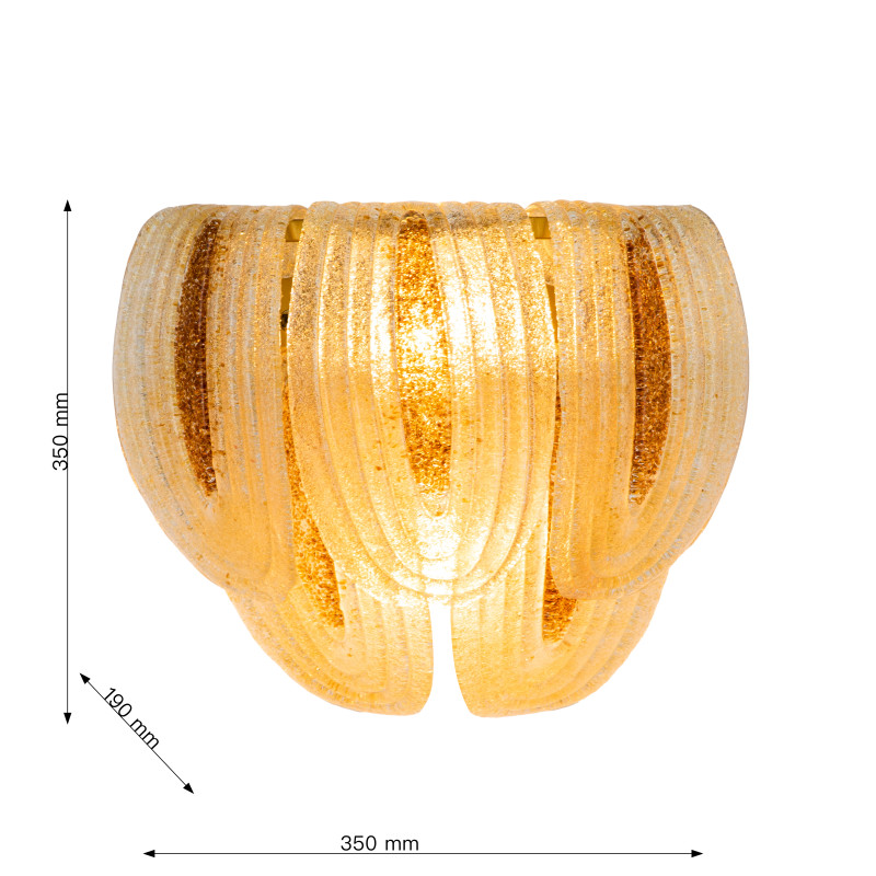 Бра Favourite Flavus 3016-2W, D190*W350*H350, матовое золото, декоративные лепестки из стекла двух цветов, выполненного по муранской технологии