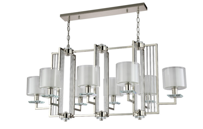 Люстра 108 см Crystal Lux NICOLAS SP8 L1000 NICKEL/WHITE никель/прозрачный