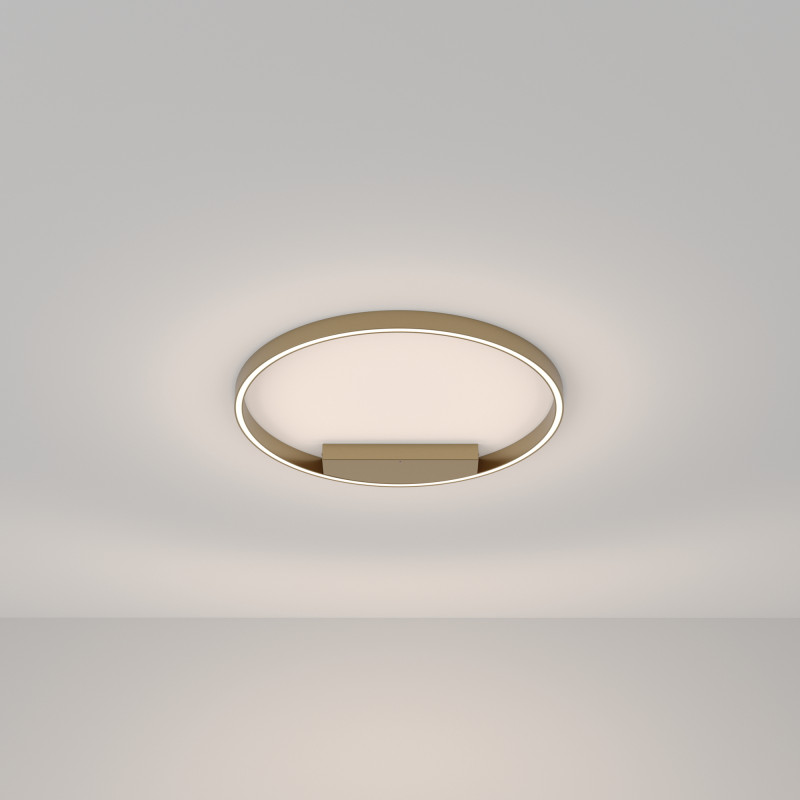Накладной светильник 60*60*3,5 см, LED, 35W, 2600К-3500К, Maytoni Rim MOD058CL-L35BSK латунный