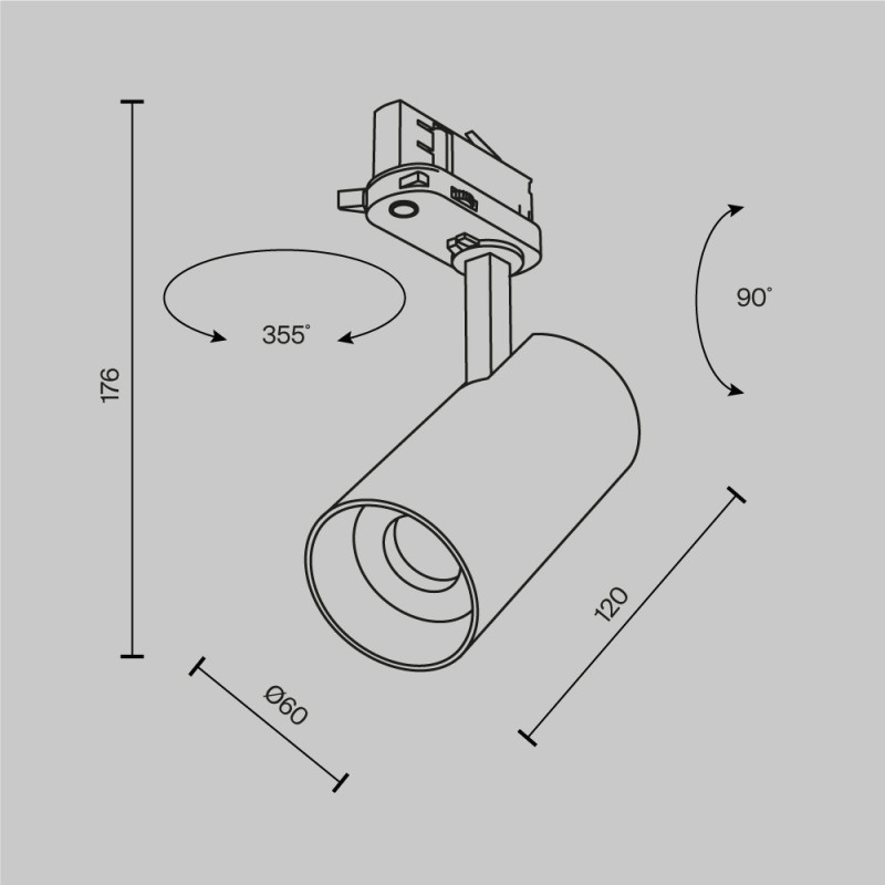 Трековый трехфазный светильник 6 см, 12W, 2700-5000K, Maytoni Focus Led TR197-3-12WCCT-M-W, белый
