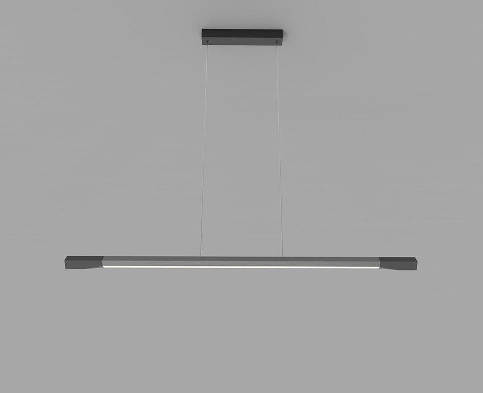 Линейный подвесной светильник 127 см, 18W, 3000K, Italline IT013-6020 black/silver 3000K, черный-серебро