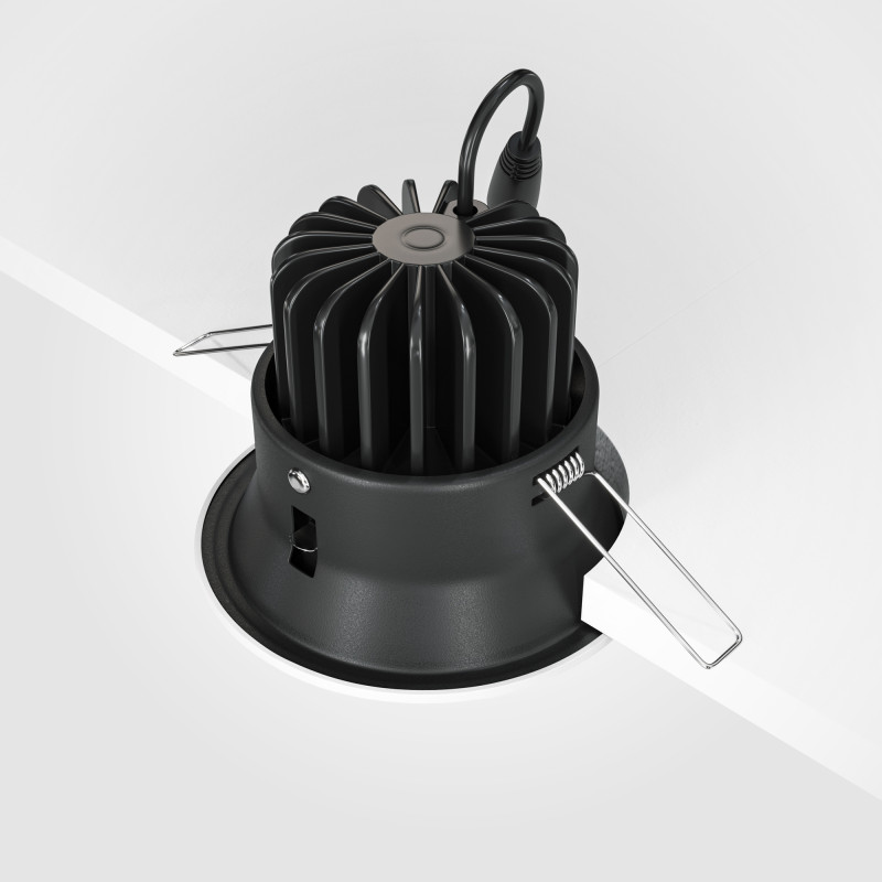 Светильник, 9.8 см, 12W, 3000К, белый, теплый свет, Maytoni Zoom DL031-2-L12W, встраиваемый светодиодный