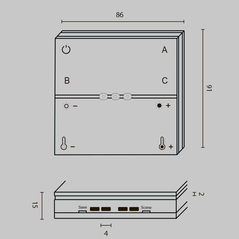 Беспроводная панель управления ZIGBEE Maytoni DRC035-Z-8-B