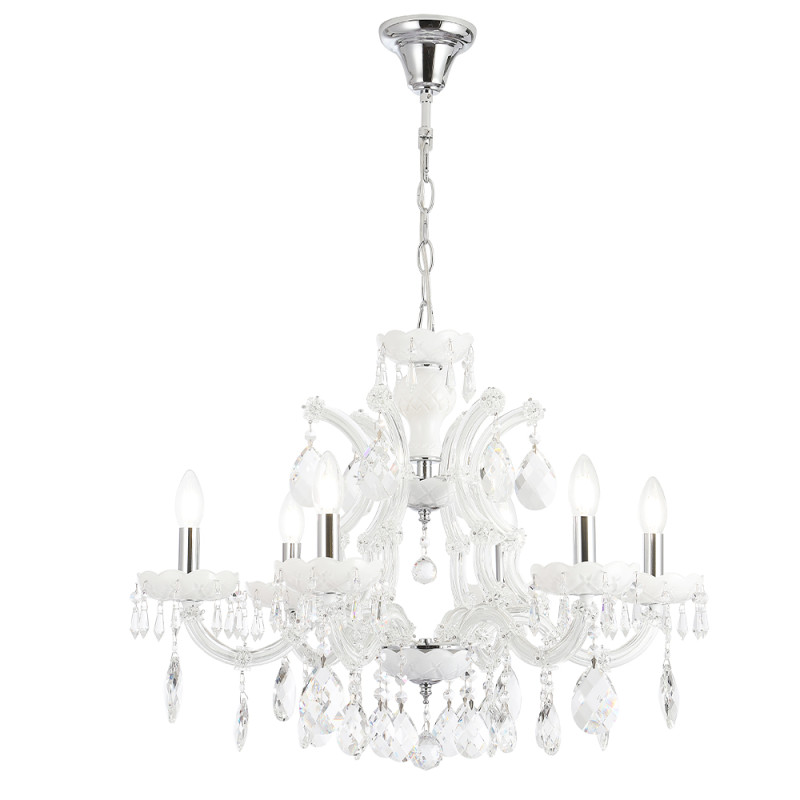 Люстра 70*54 см, 6*E14*60W Хром/белый Crystal Lux BLANCA re SP6