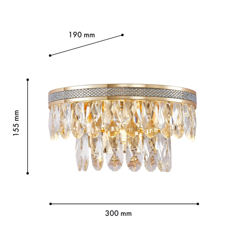 Бра 30 см, Favourite Palatium 4207-2W, золото