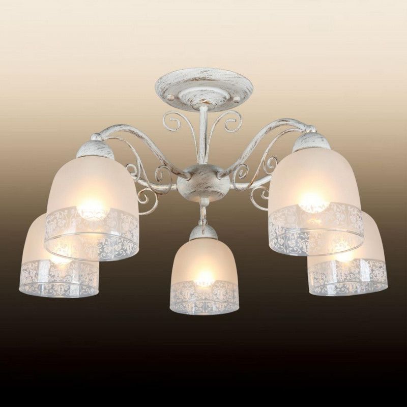 Люстра 57*32 см, 5*E14, 40W, Omnilux Omnilux 549 OML-54907-05, бежевый