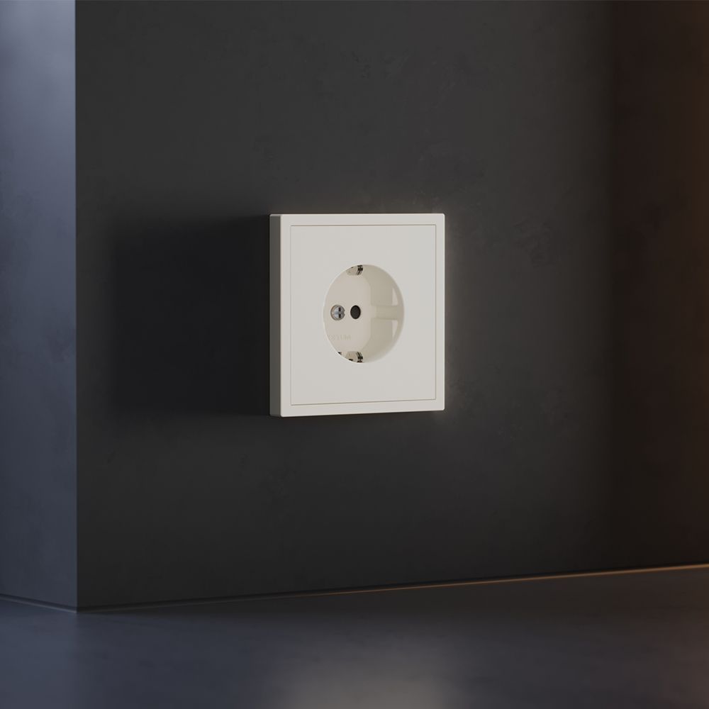 Накладка для розетки с заземлением и защитными шторками, S70, хлопок Voltum VLS000713