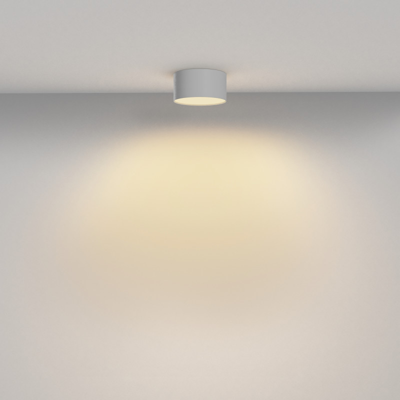 Накладной светильник 12*12*6 см,  LED, 12W, 3000К, Maytoni Technical Zon C032CL-12W2.7K-RD-W белый